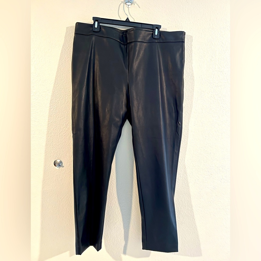 Ann Taylor Faux leather side zip pant